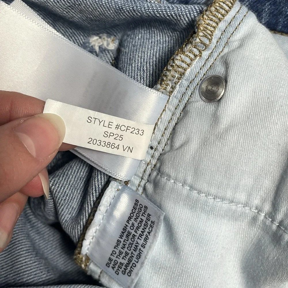 J Crew 96 Denim Trouser Jeans Size 28 High Rise Wide Leg Cuffed CF233 Blue - Picture 8 of 10